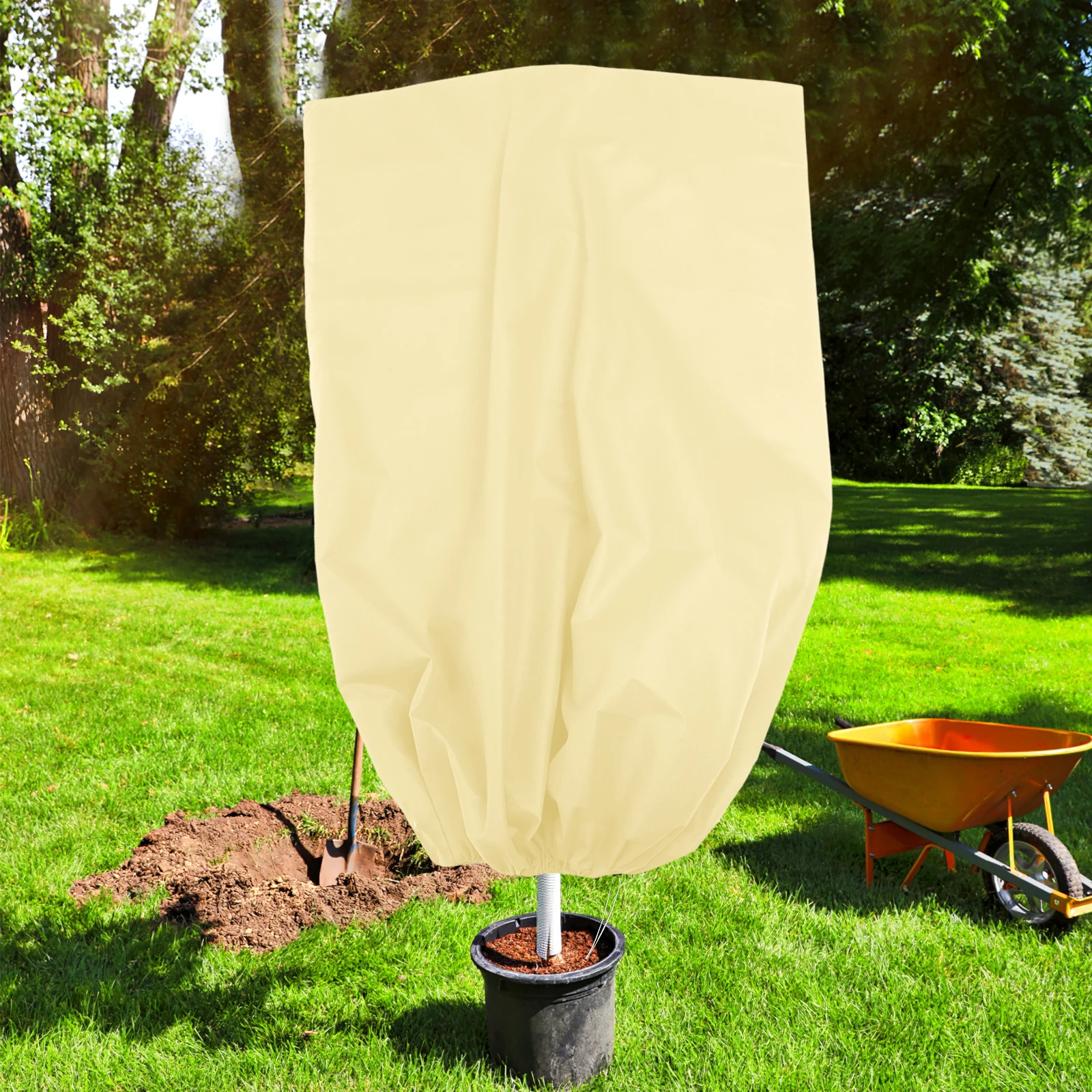

2pcs Plant Frost Protection Covers 120x180cm Non woven Winter Drawstring Latch Zipper Foldable Outdoor Gardening