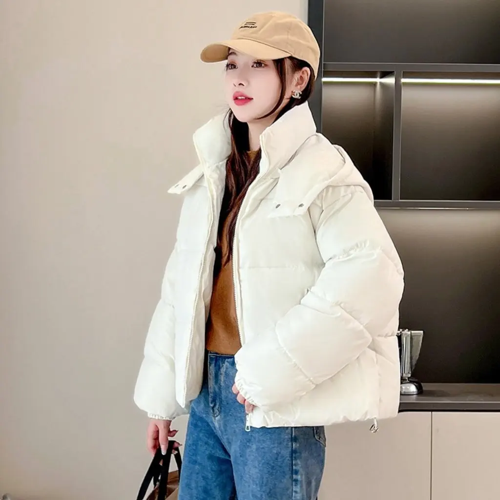 

Women's Short Cotton Jacket Slim-Fit Hooded Puffer Coat Fashionable Versatile Winter Outerwear New Arrival