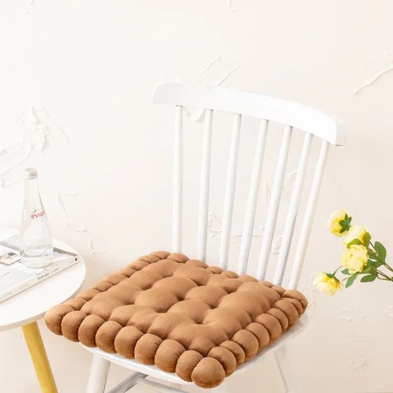 Milk velvet biscuit square cushion Home decor Office chair cushion solid color thickened living room sofa tatami floor cushion