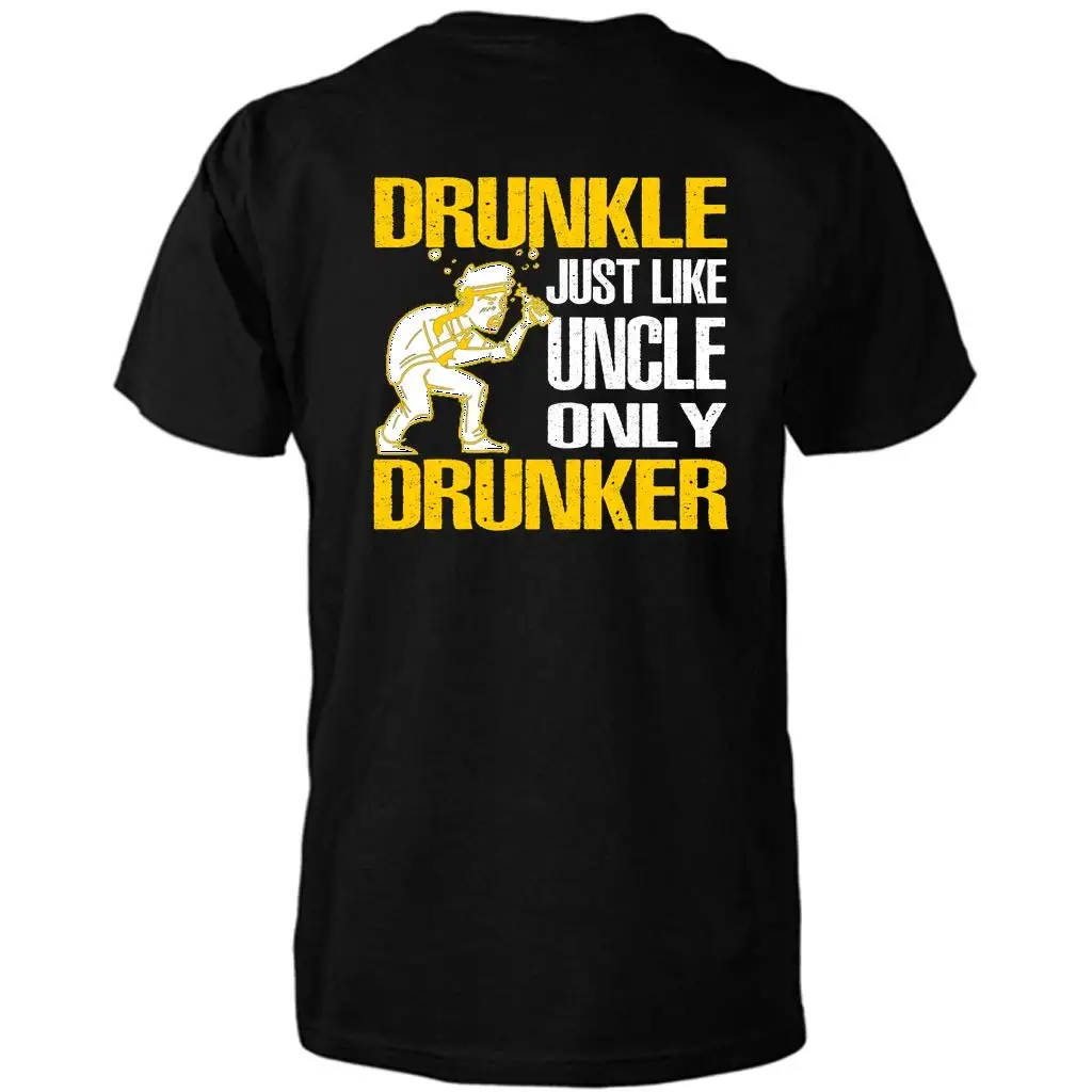 Футболка унисекс для мужчин и женщин, хлопковая люксовая брендовая Винтажная Футболка оверсайз в стиле пьяной, как и дядя только, лето