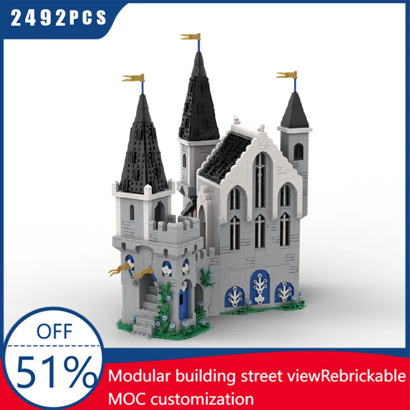 

2492 Parts Medieval Fortress Model MOC Building Bricks Castle Modular DIY Sets Assembly Block Toys Christmas Gifts For Children