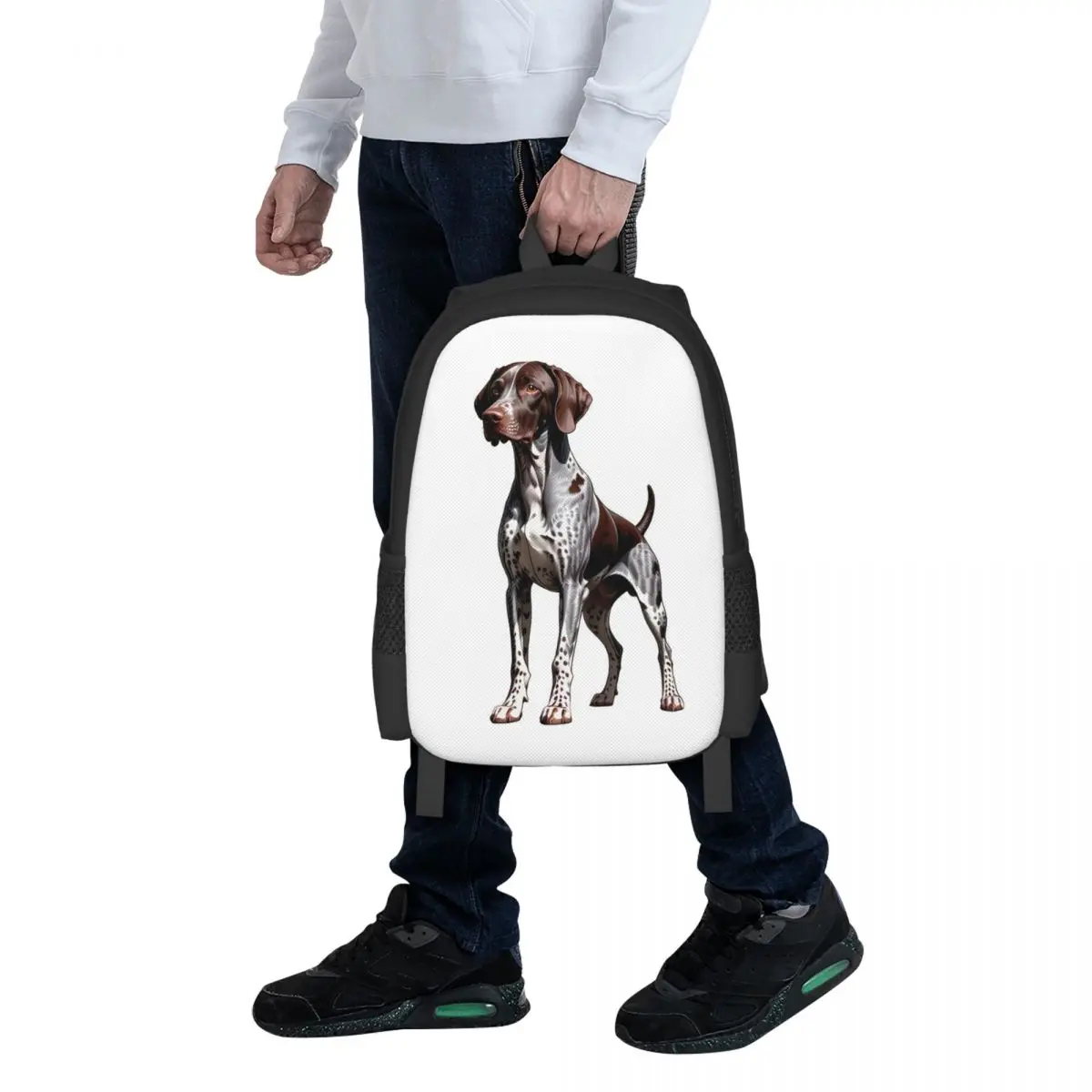 German Shorthaired Pointer Dog Bone And Paw Student Backpack School Bag Hiking Travel Daypack for  Fashion Bookbag Shoulder Bags
