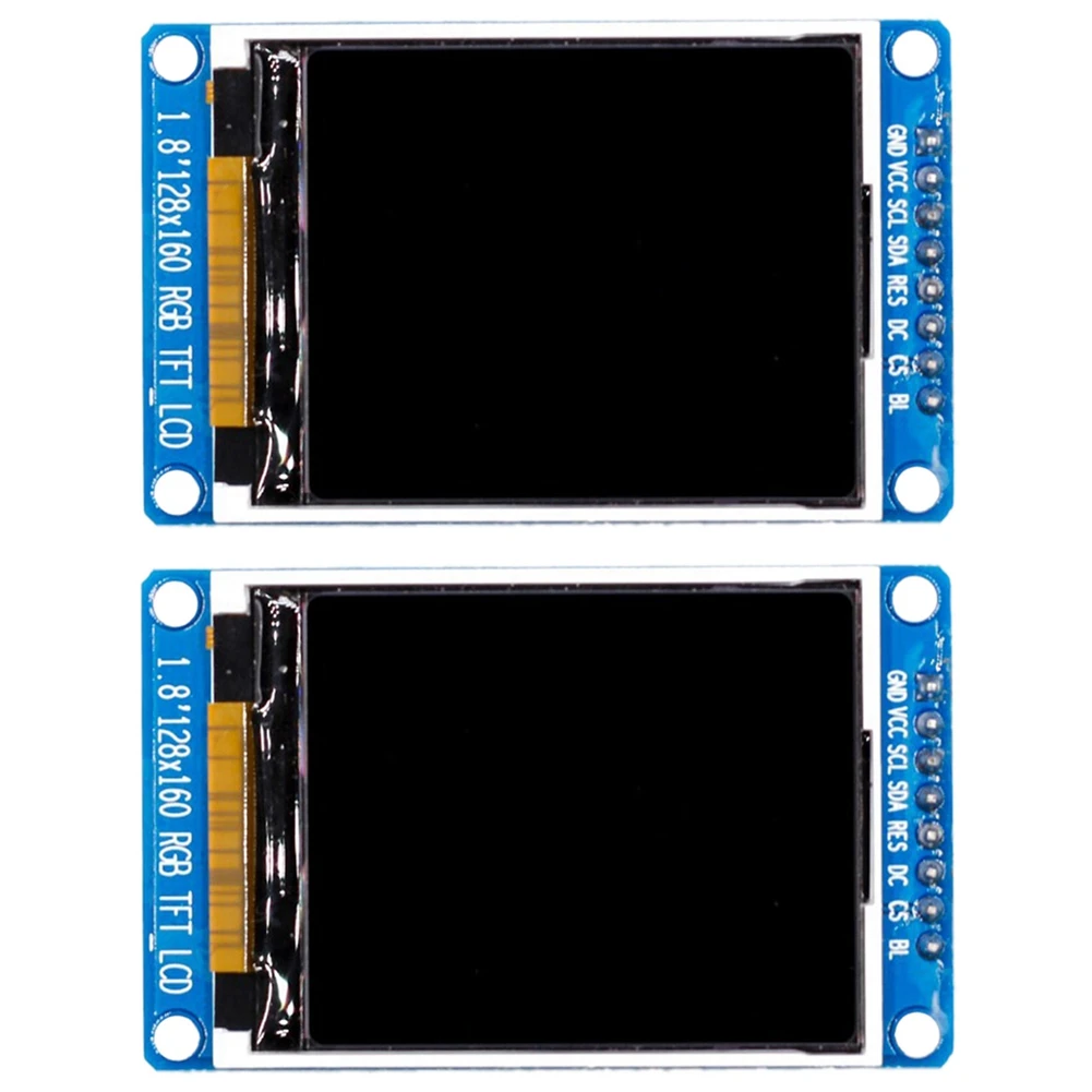 B04B-2Pcs 1.8 Inch LCD Display Module Full Color 128X160 RGB SPI TFT LCD Display Module ST7735S 3.3V
