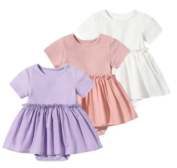 

Newborn Baby Girl Clothes Short Sleeve Dress New Born Set Baby Boy Baby Clothes