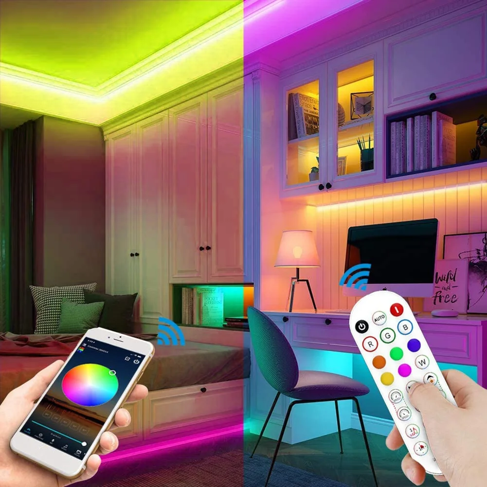 WiFi Smart RGB Music Controller for LED Strip Light + Infrared Remote Control 24 Keys Wireless for Color Strip Lights