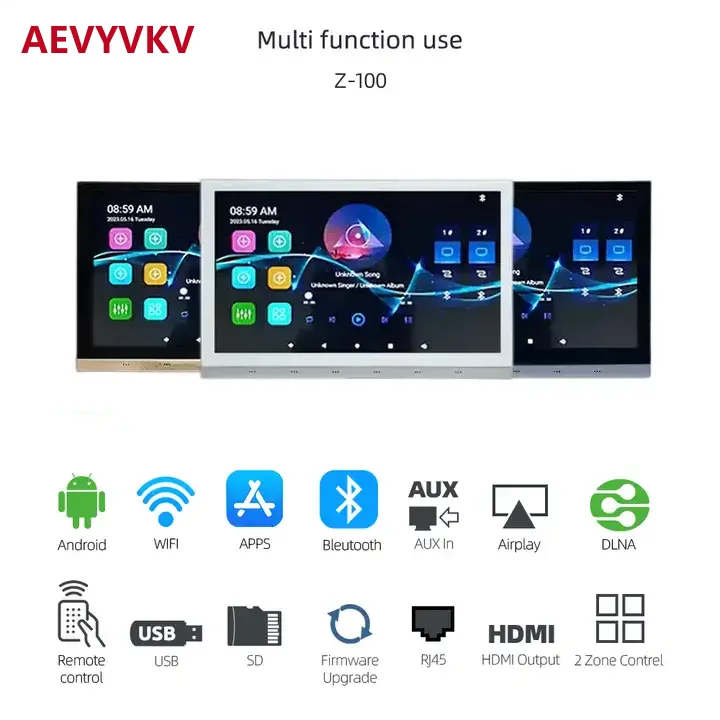 

Smart Wall-Mounted Stereo Amplifier 10 Inch 30W 2 Zones Control Eshare App Control Panel