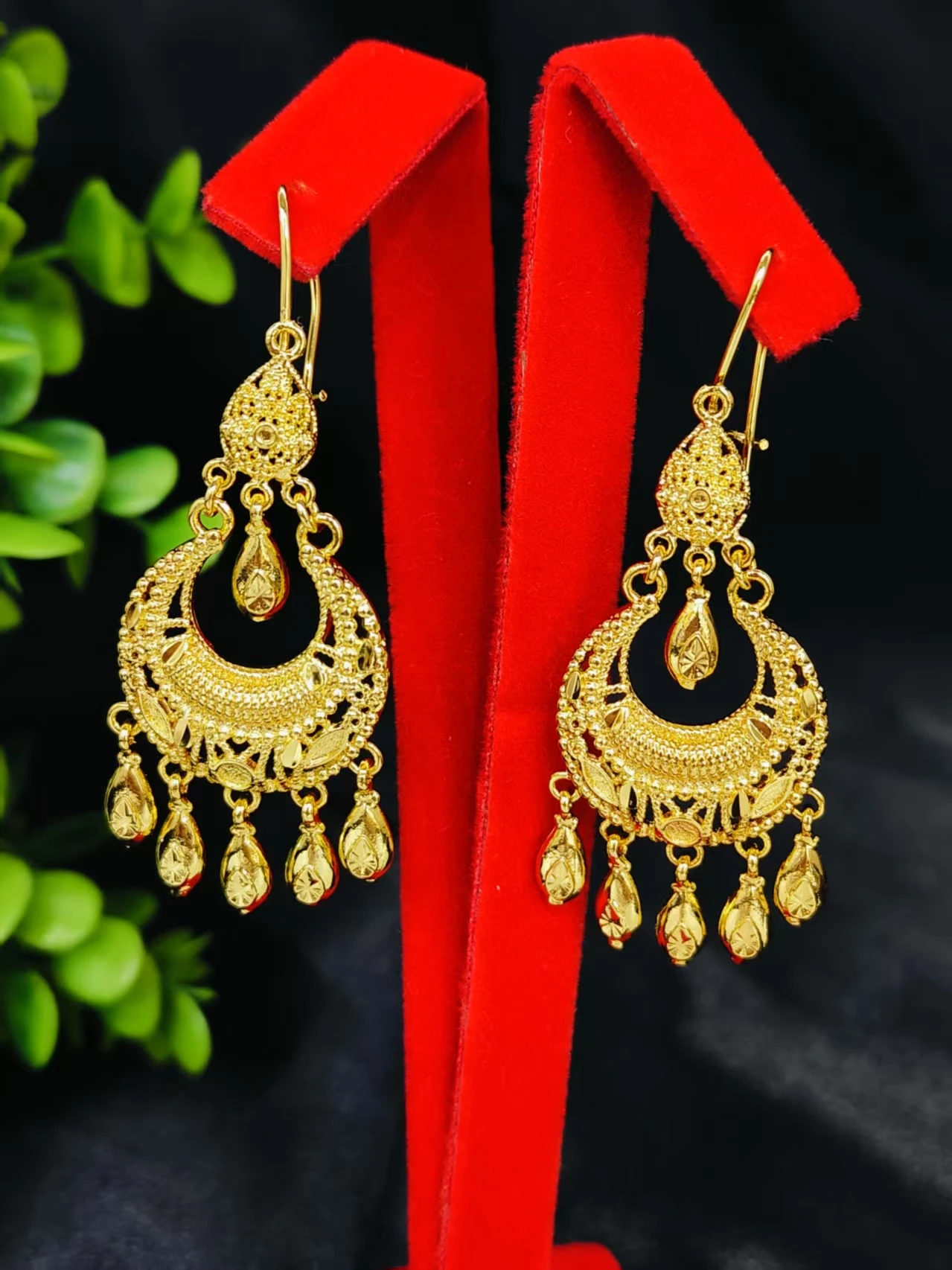 

Bohemia Long Tassels Earrings African Dubai Gold Color Drop Earrings For Women Pendant Stud Earrings Wedding Jewellery Gifts