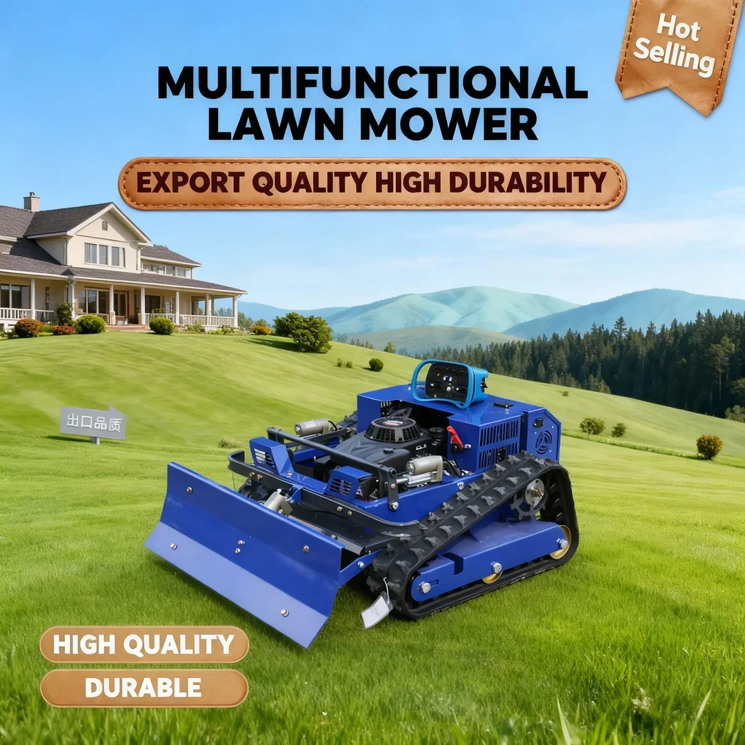 Customized Track Climbing Industrial Lawn Mower - 2025 Four-Stroke Remote Control Model for Snow Pushing and Weeding