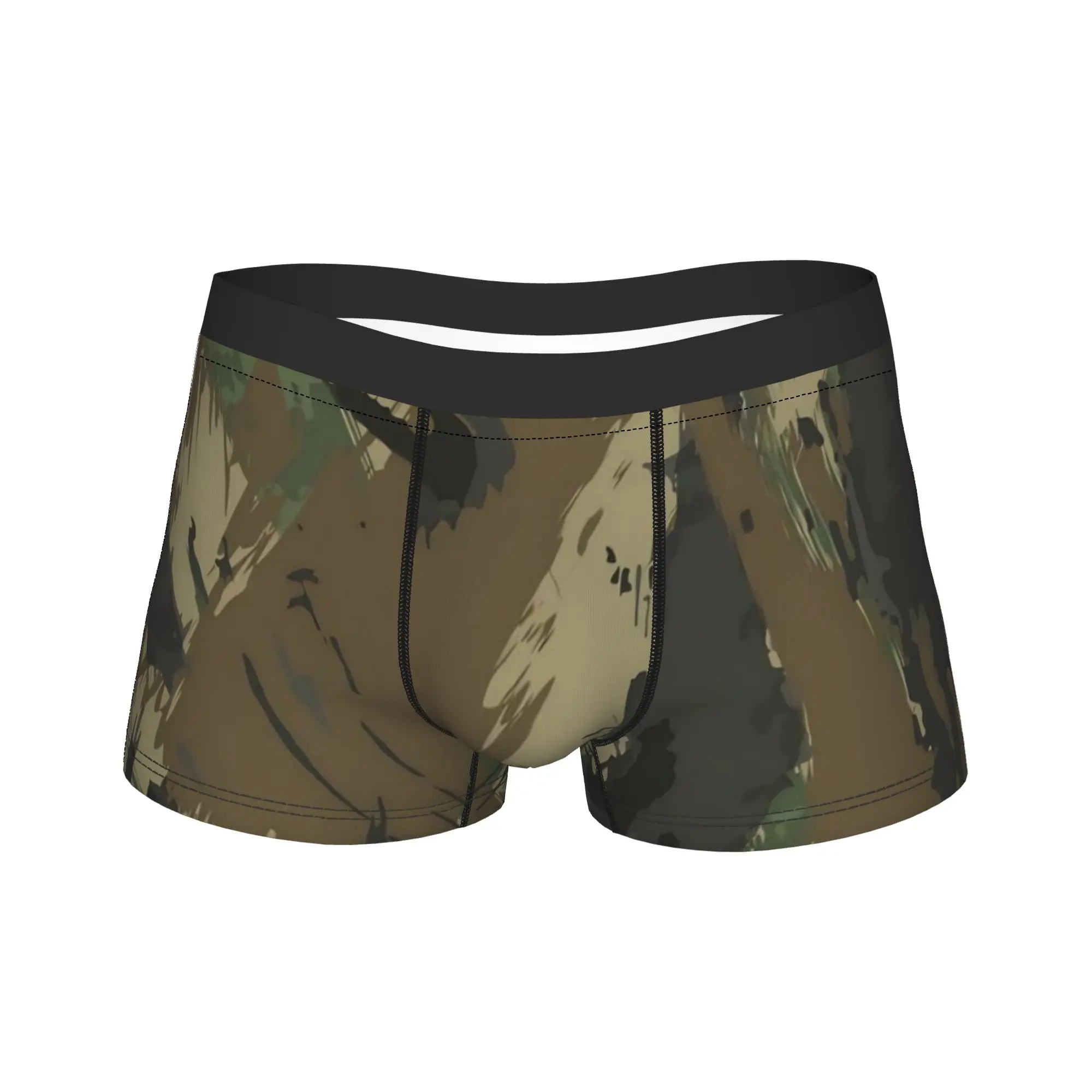 Green And Brown Camo  Shorts Briefs  Underwear High Quality Men Novelty Boxer Shorts Custom DIY Plus Size Underpants