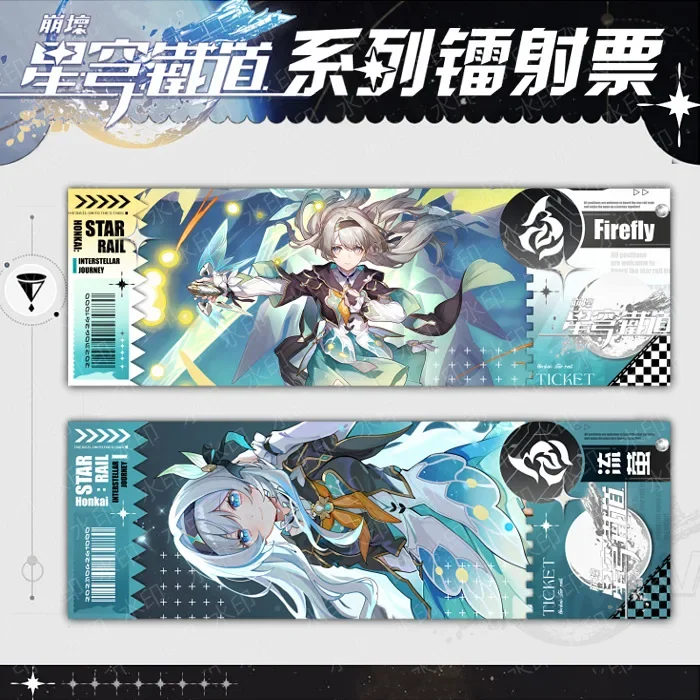 

Anime Genshin Impact Cosplay Laser Ticket Cartoon Card Double-sided Bookmark Send Friend Table Decoration Xmas Birthday Gift