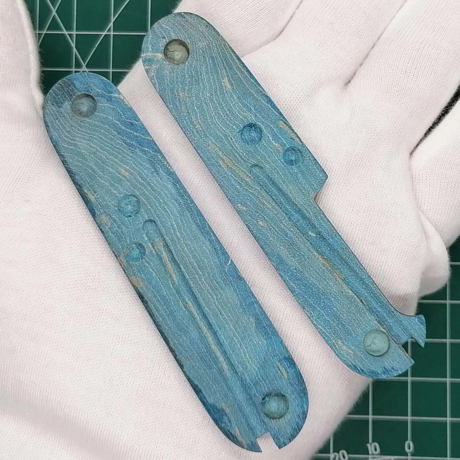 1 Pair DIY Hand Made Handle Scales Stabilized Wood Handle for 91mm Victorinox Swiss Army Knife EDC Modify