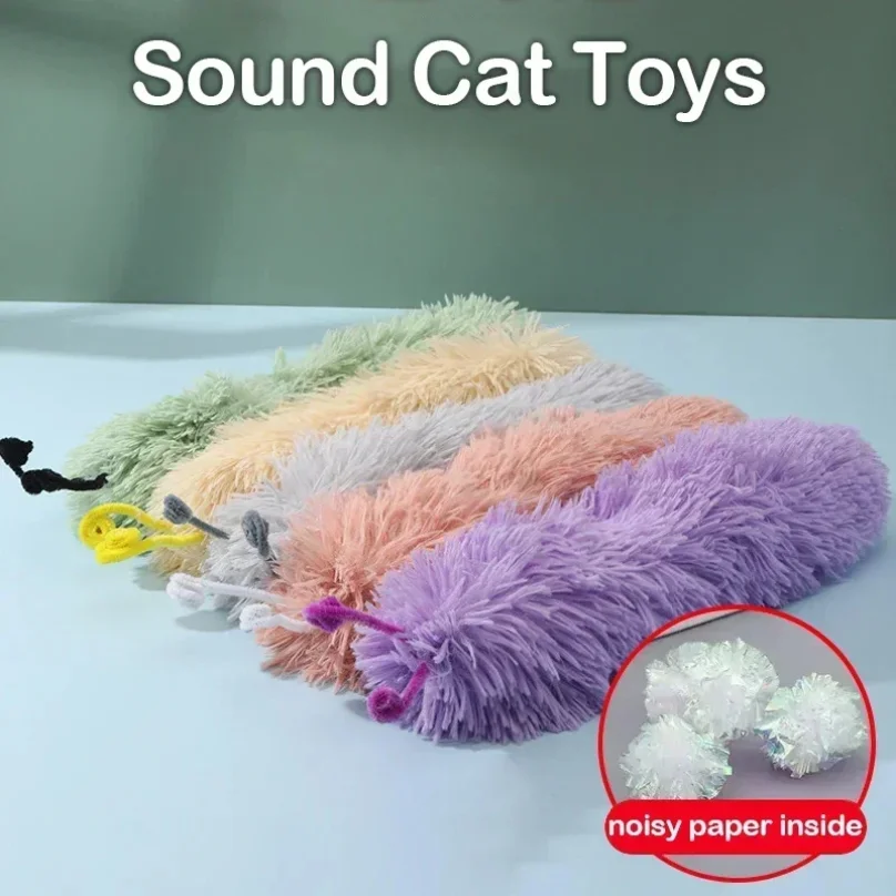 

Plush Cat Toy Strip Pillow Soft Chewing Bite Toys for Cat Interactive Teaser Squeak Molar Resistance To Bite Accessories Gatos
