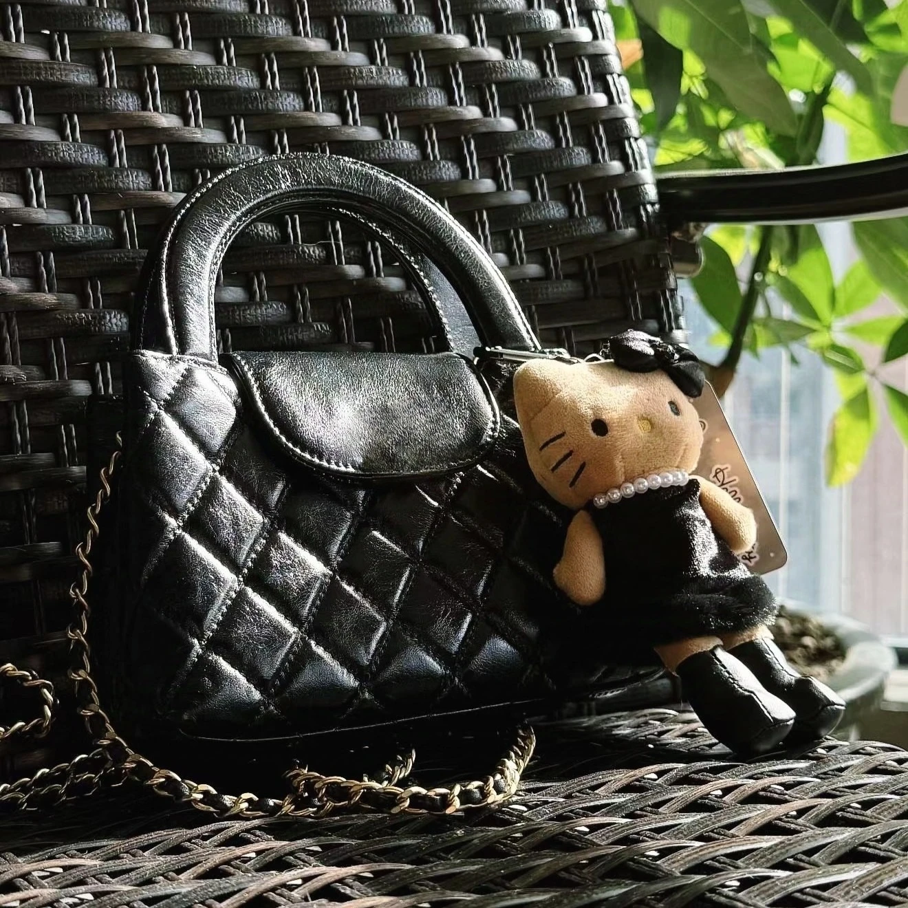 귀여운 산리오 긴 다리 헬로키티 검은 피부 플러시 키체인 펜던트 귀여운 만화 11/13/16CM 인형 장난감 백팩 펜던트 선물