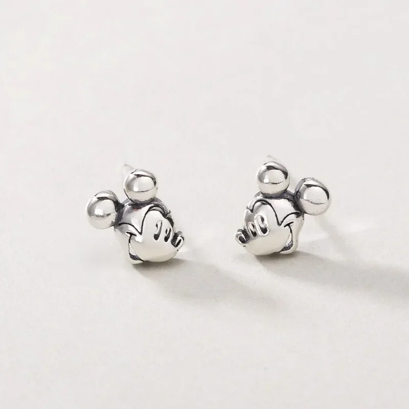 Anting perak Sterling S925 Disney, anting-anting bintang Mickey Mouse Minnie, anting lucu untuk hadiah harian wanita, hadiah ulang tahun pacar