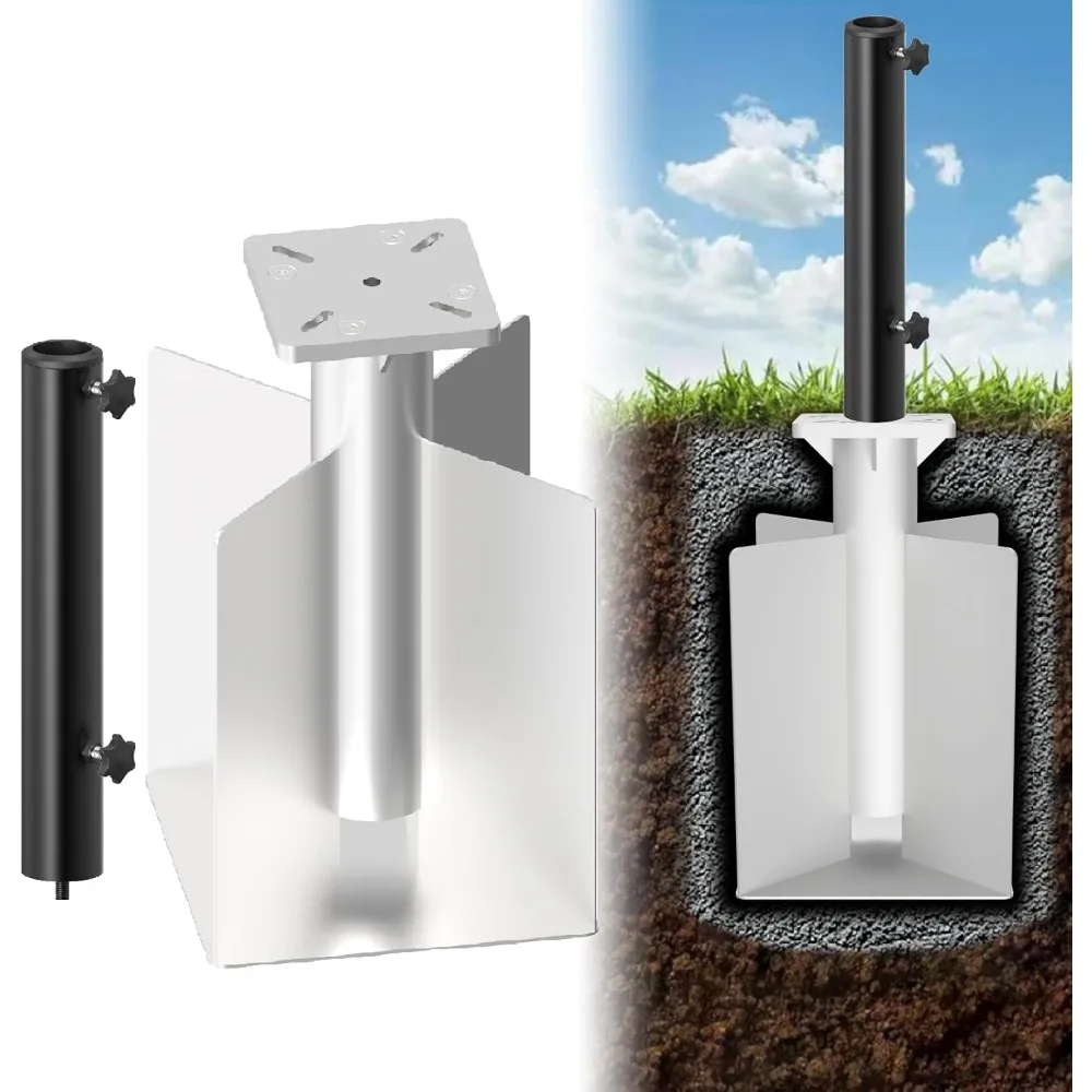 

In Ground umbrella Base,In Ground Umbrella Holder,Rustproof Steel Umbrella Holder,Universal Umbrella Ground Anchor for Offset Ca