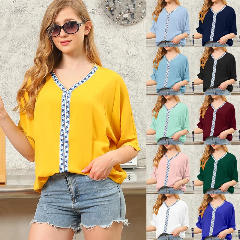 

Autumn Women's Pullover V-Neck Zipper Patchwork Long Sleeve Lantern Sleeve Solid Color Versatile Loose Fit Fashionable Top