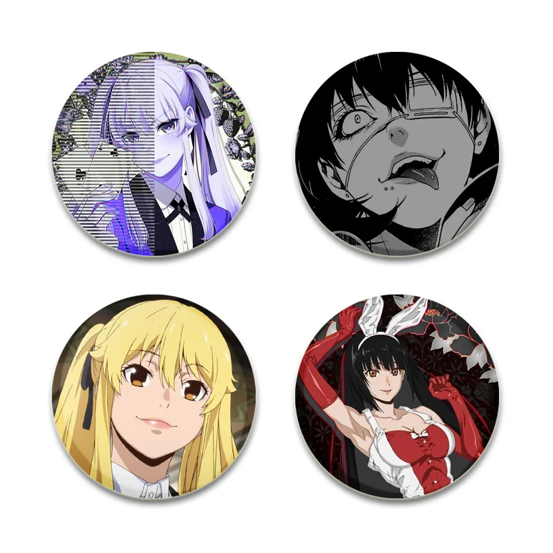 Anime Kakegurui Brooch Handmade Pin Cartoon Figure Yumeko Jabami Badge Cartoon Cosplay Badge for Backpack Decor Jewelry Gifts