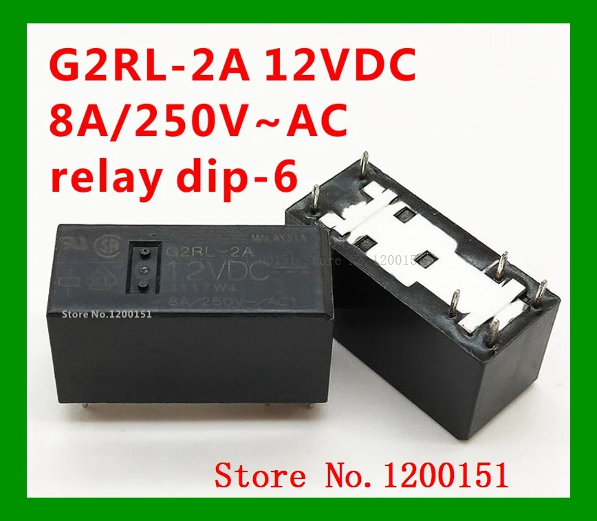 Tablete 12vdc 24vdc 8a/250v ~ ac relé dip-6