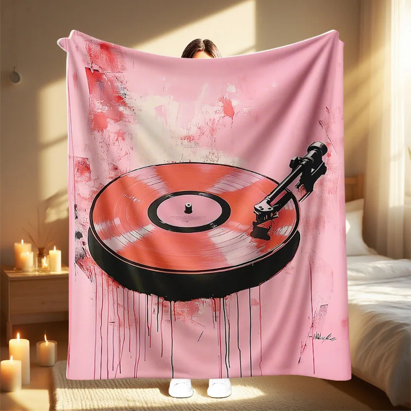 1pc 2025 New Abstract Graffiti Throw Blanket - Soft, Warm, and Cozy Polyester Fiber, Ideal for Sofa, Bed, Office Decor, and Trav