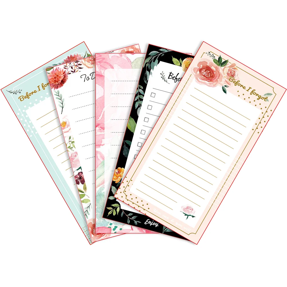 5 Pcs Practical Note Pads Magnetic Notepad for Fridge Household Office