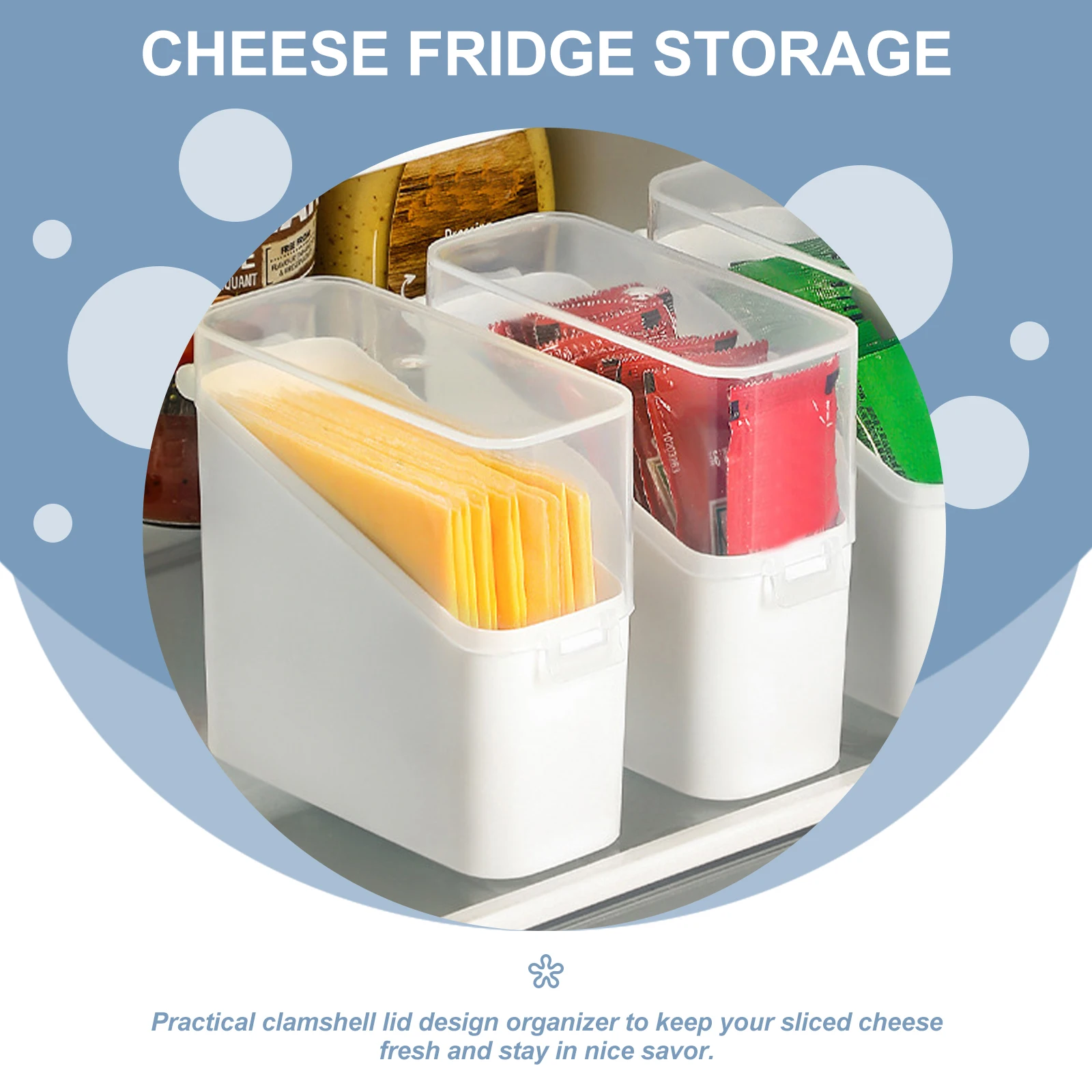 

Airtight Cheese Storage Box Keeping Container Sliced Butter Bacon Keeper Clamshell Lid Design Kitchen Supplies
