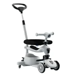 Trottinette Multifonctionnelle 3 en 1 pour Enfant de 1 à 12 Ans, Voiture pour Nourrissons Pouvant S'asseoir et Pousser, Glissière