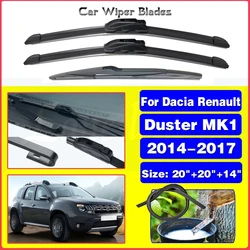 For Dacia Renault Duster MK1 2014-2017 Front Rear Wiper Blades Brushes Cutter Accessories J Hook 2014 2015 2016 2017