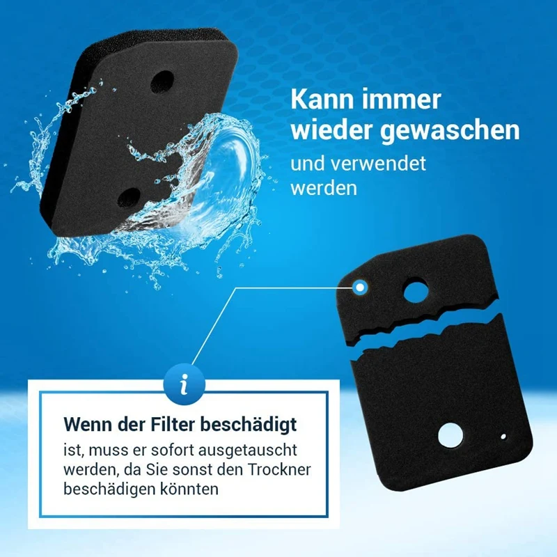 2 قطعة استبدال تصفية ل Miele 9164761 مجفف مجفف مضخ للحرارة ، مكثف مجفف تصفية رغوة قاعدة تصفية مجفف أجزاء