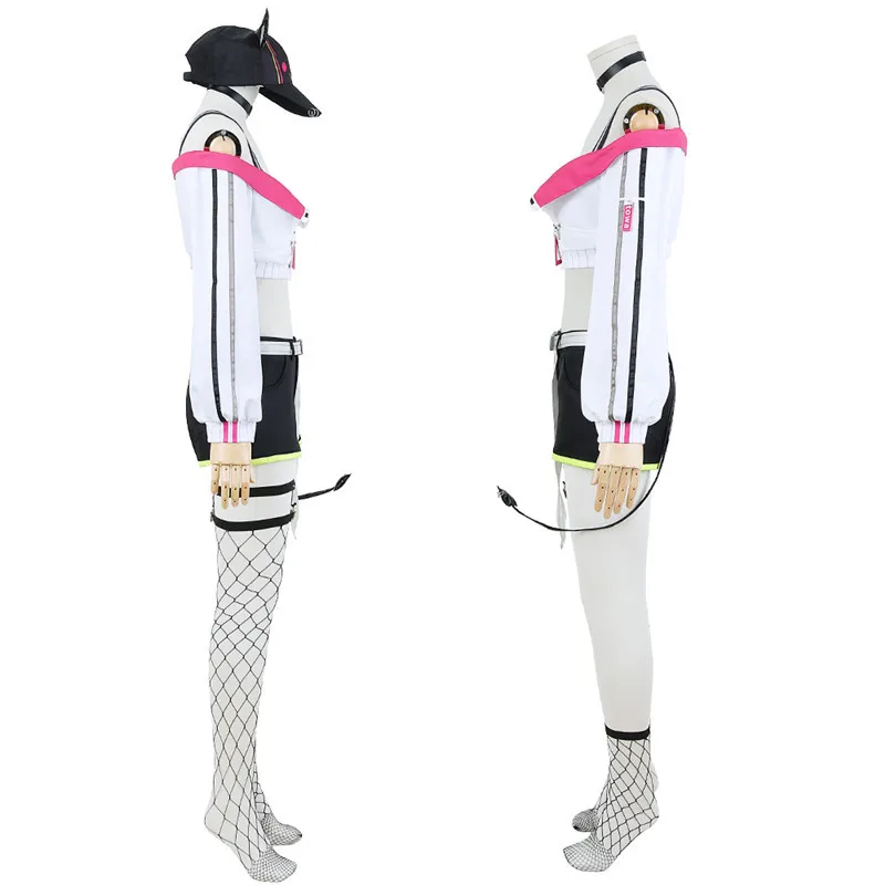 Anime vtuber hololive tokoyami towa cosplay traje menina sexy uniforme terno cauda peruca sapatos halloween natal personalizar