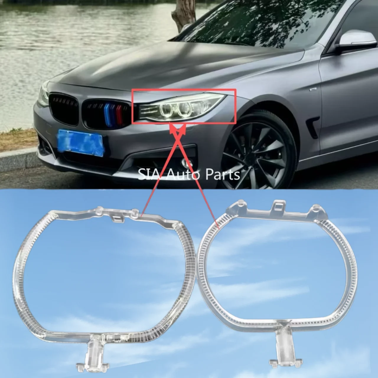 For BMW 3 Series GT Old F34 2013-2015 DRL Light guide plate Light guide tube Headlight Daytime Running Light Guide Angel Eye