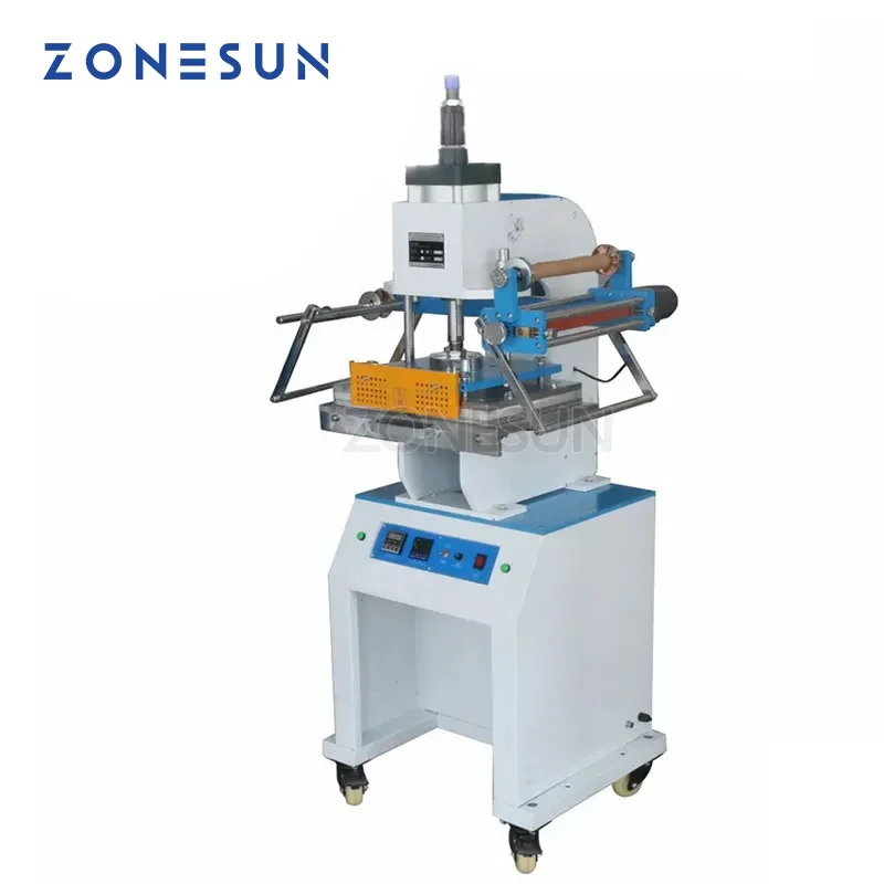 

ZONESUN ZY-819M Pneumatic Stamping Machine leather LOGO Creasing machine LOGO stampler name card stamping machine