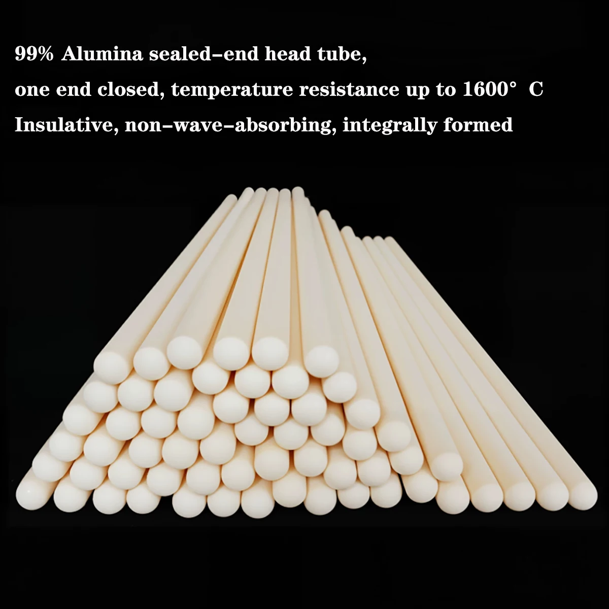 99/95% Alumina Ceramic Tube One End Sealed, Closed End Thermocouple Protection Pipefor High Temp Furnace Protection