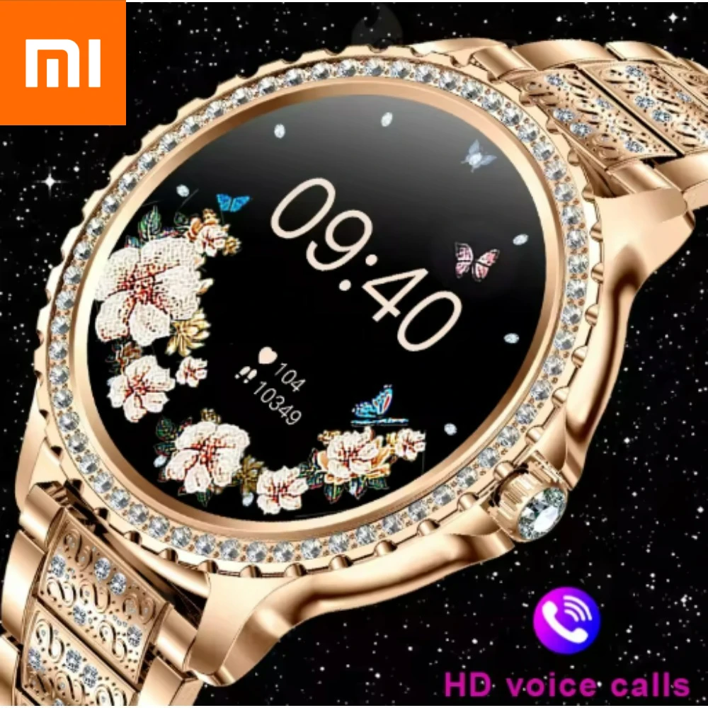 Xiaomi أزياء المرأة ساعة ذكية 360 * 360 HD شاشة سوار رياضي مخصص الطلب معدل ضربات القلب مكالمة صوتية ساعة ذكية لنظام أندرويد