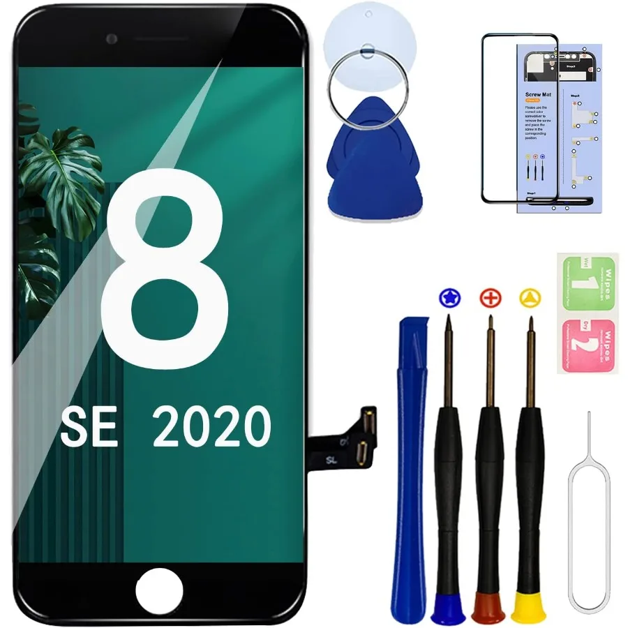 

for iPhone 8 SE 2020 2nd Generation Screen Replacement BlackLCD Touch Digitizer with Repair Tools for A2275 A2298 A2296.with Sc
