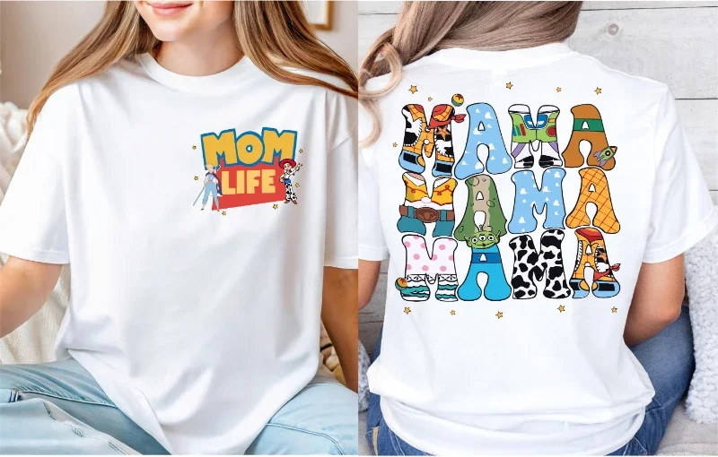 

Disney Pixar Toy Story World Mom And Dad Life Oversized Cartoon Print Adult Kids T-Shirt Summer Quick-dry Soft Comfy Lightweight