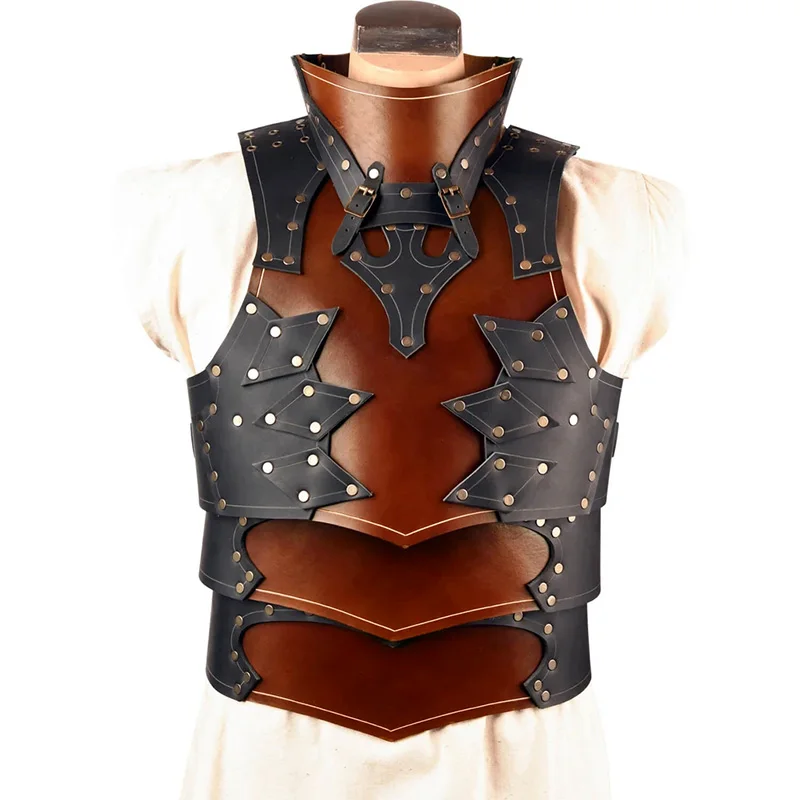 Medieval Renaissance Roman Gladiator Warrior Chest Armor Leather Breastplate Viking Knight Cosplay Costume Top Vest Jacket 2025