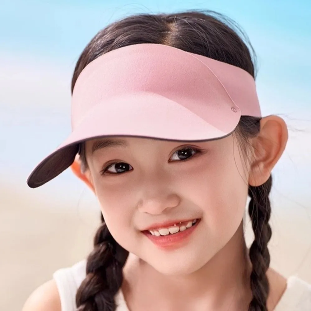 

Multicolor Quick-dry Kids Sunshade Hat Anti-UV Seamless Summer Kid Sunhat Solid Color Foldable Children's Sunscreen Cap Girls