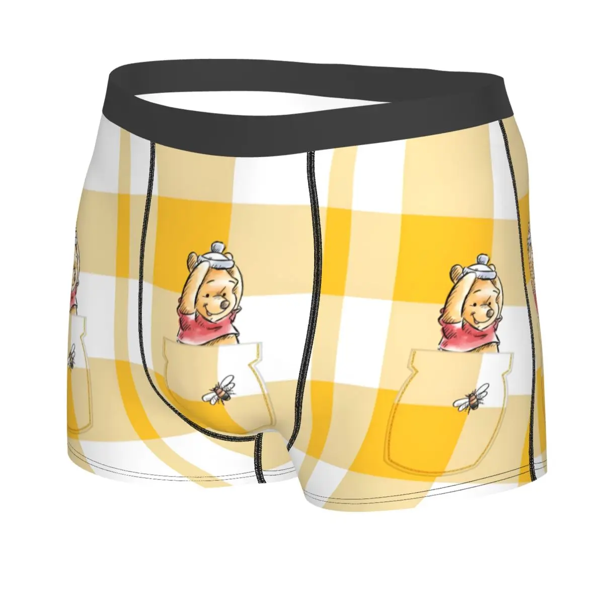 Moda masculina personalizada Winnie The Pooh Cuecas boxer respiráveis Shorts Calcinhas