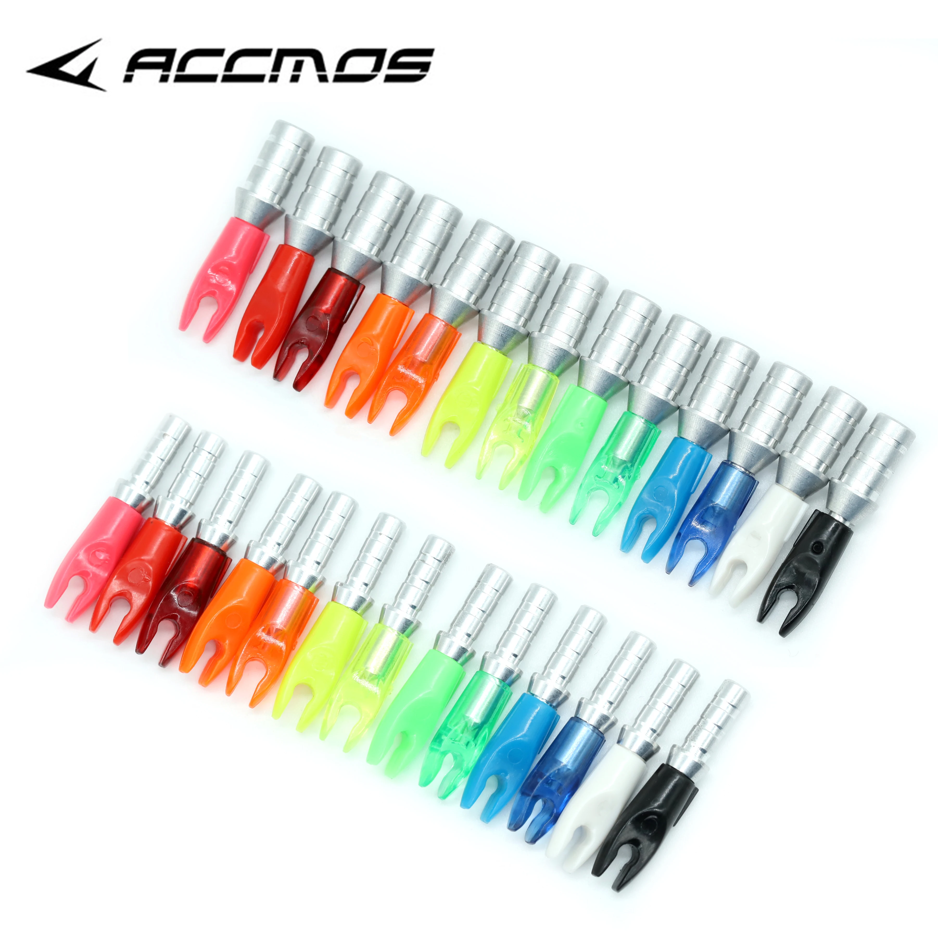 36 buah anak panah Nock + aluminium Arrow Nock Pin untuk ID 4.2mm 6.2mm Arrow Nocks Arrow Aksesori DIY