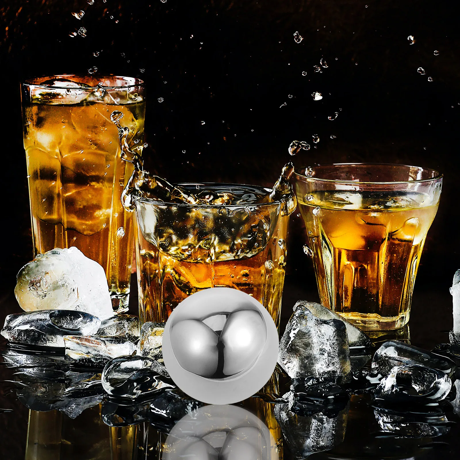 

2pcs Stainless Steel Ice Balls 55mm Mirror Finish Cooling Beer Whiskey Drink Accessories Hollow Brass Ball Mold Portable Storage