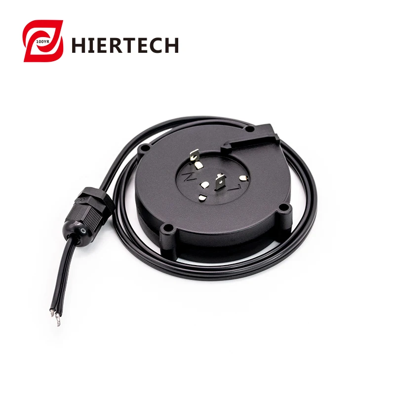 Hiertech Compact Black 2-Core 0.75m Auto-Retractable Cable Organizer for Small Appliances