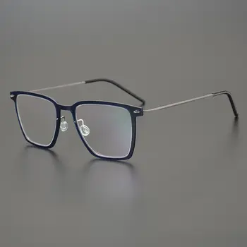 超輕量鈦金屬眼鏡框 男士方形近視矯正眼鏡 女士透明眼鏡 2023 奢華品牌眼鏡 8 最佳銷售 男士透明鏡框 - №4