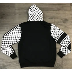 Keffiyeh Kufiya  Culture White Flag Point 3D Printed Hoodie Jumper Warm Man Outwear Hooded Pullover Sweatshirt  Cotton Thick 6