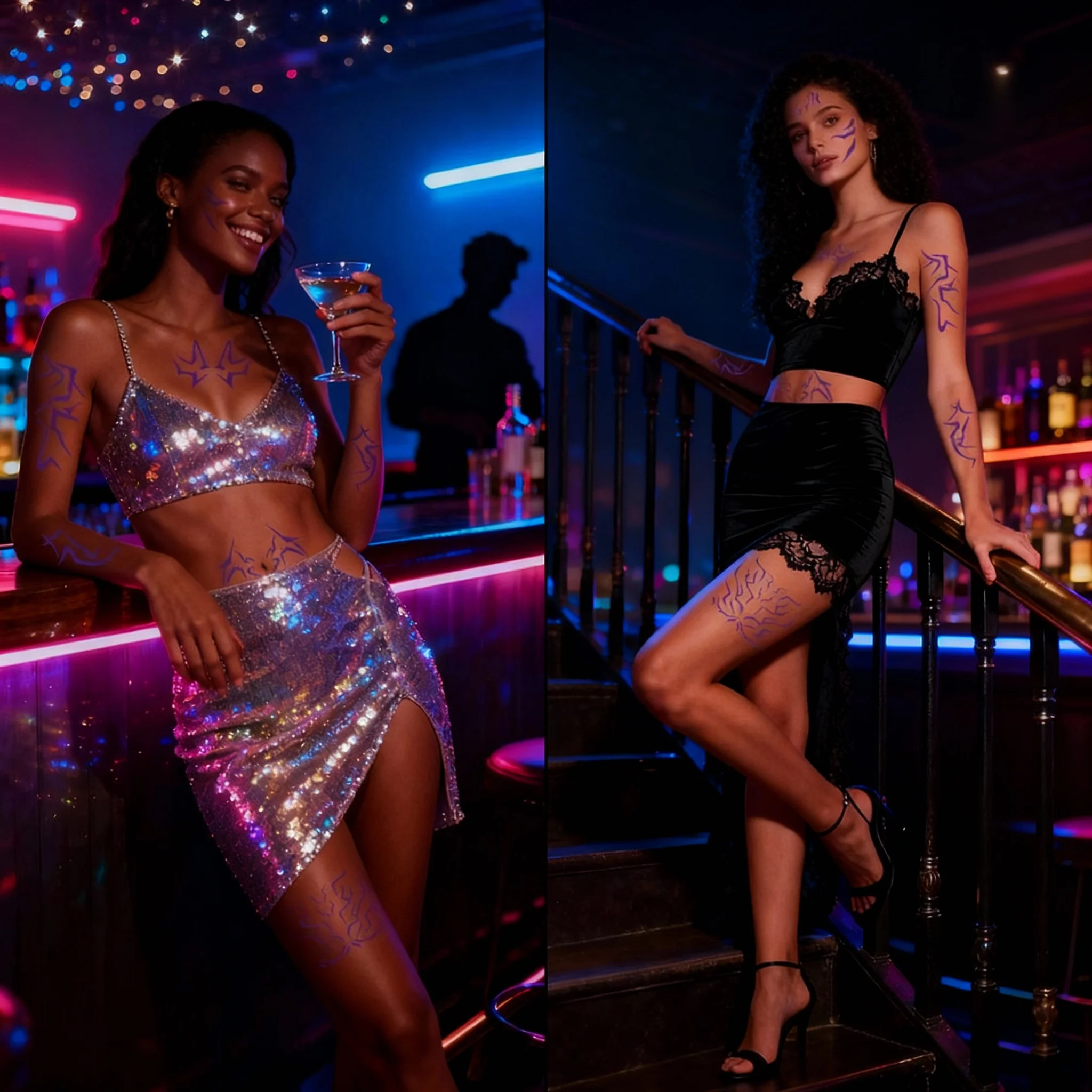 4 قطع من مجموعة الوشم المؤقت KPop Demon Hunters أنماط Rumi & Jinu | Bithday اللباس الداخلي HUNTR/Xi Saja Boys هالوين تأثيري رومي الوشم #1