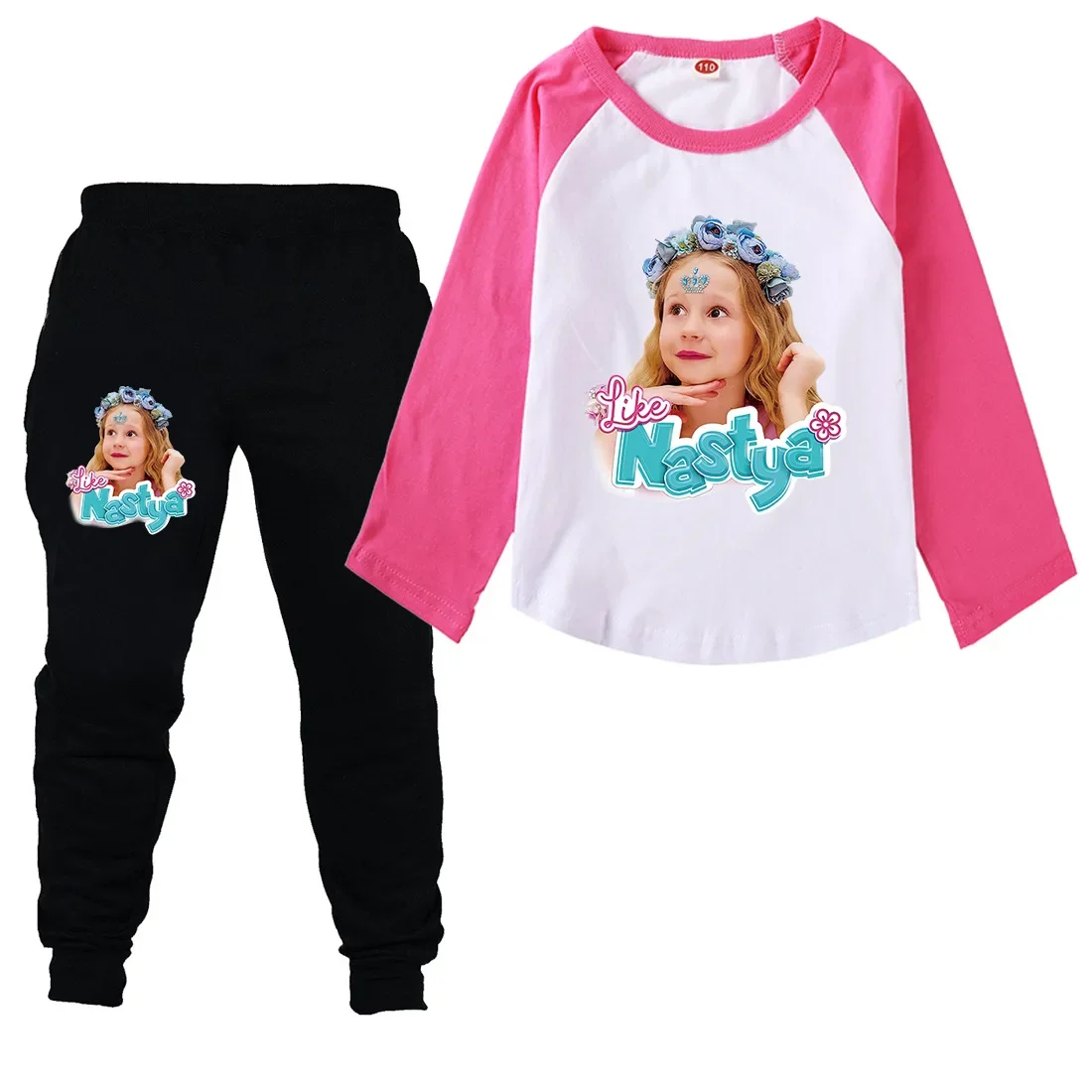 Cute Russia Like Nastya Print Homewear Sets Kids Girl Sleepwear Cotton Pajamas For Children's Clothing Spring Teen Boy Pijama