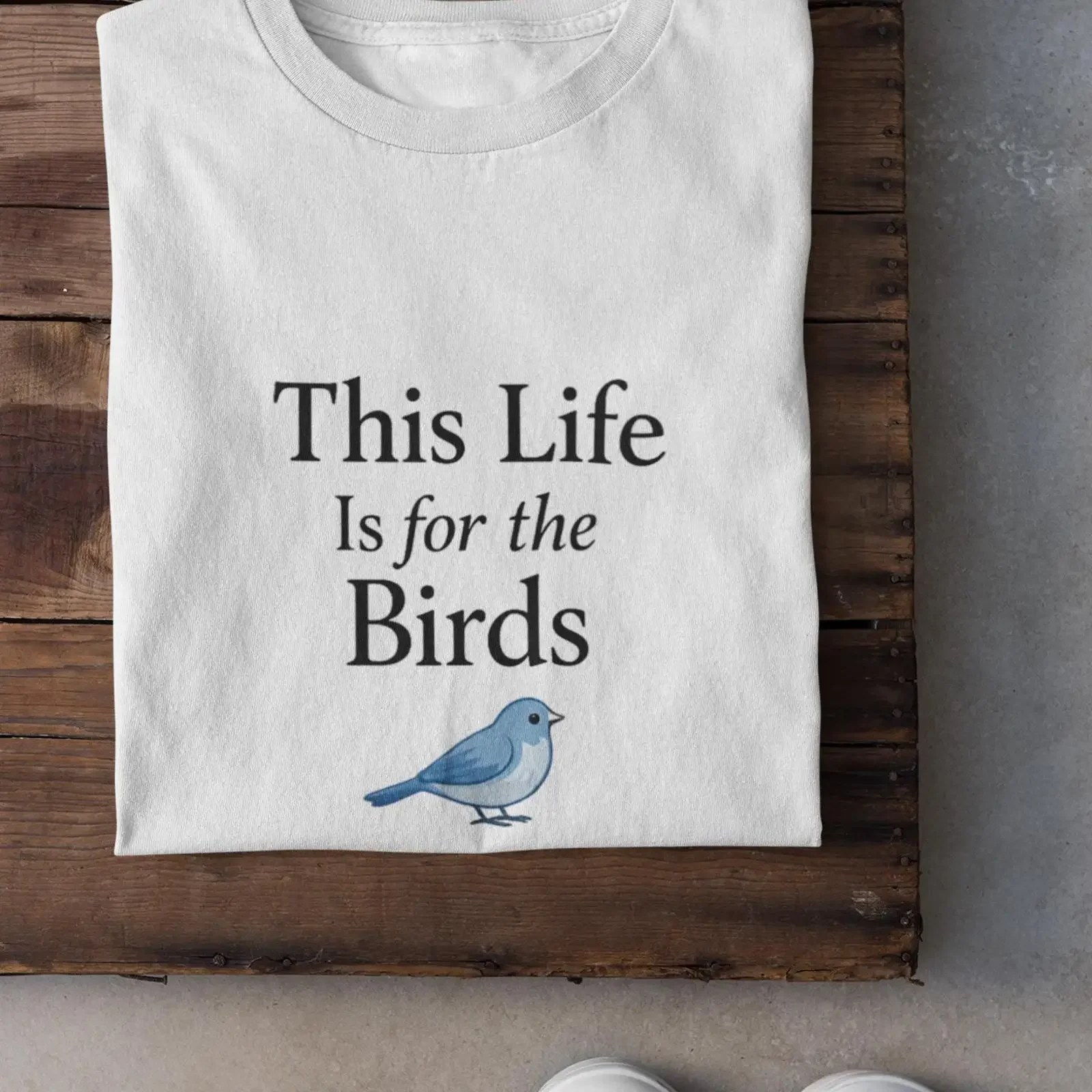 This Life Is for the Birds T Shirt Blue Bird Illustration vintage Washed graphic Versatile Breathable homme