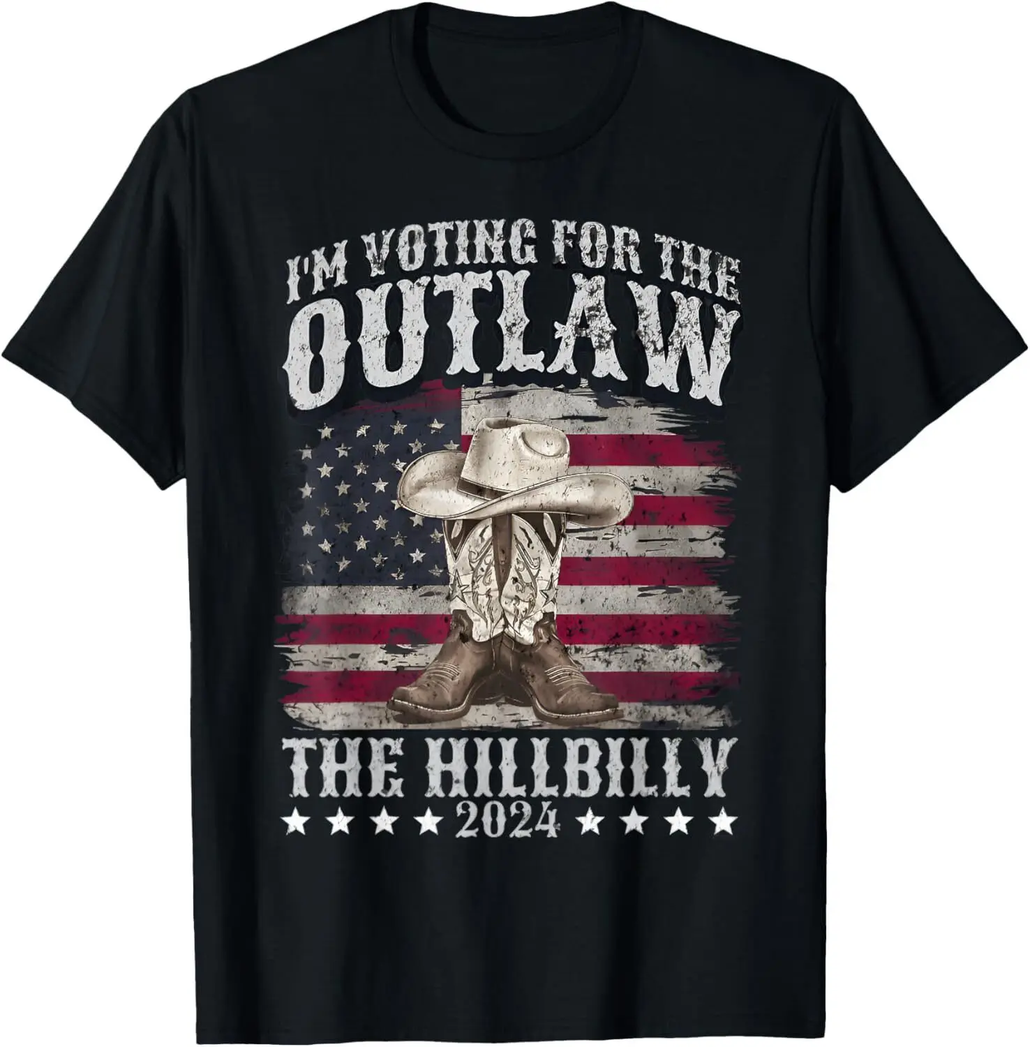 I'm Voting For the Outlaw and the Hillbilly 2024 US Flag T-Shirt