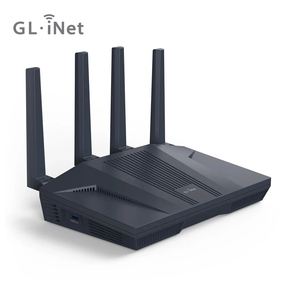 GL.iNet Flint 2 (GL-MT6000) routeur maison et bureau, technologie Wi-Fi 6 à 8 flux, OpenWrt, ports Ethernet 2,5G, contrôle parental