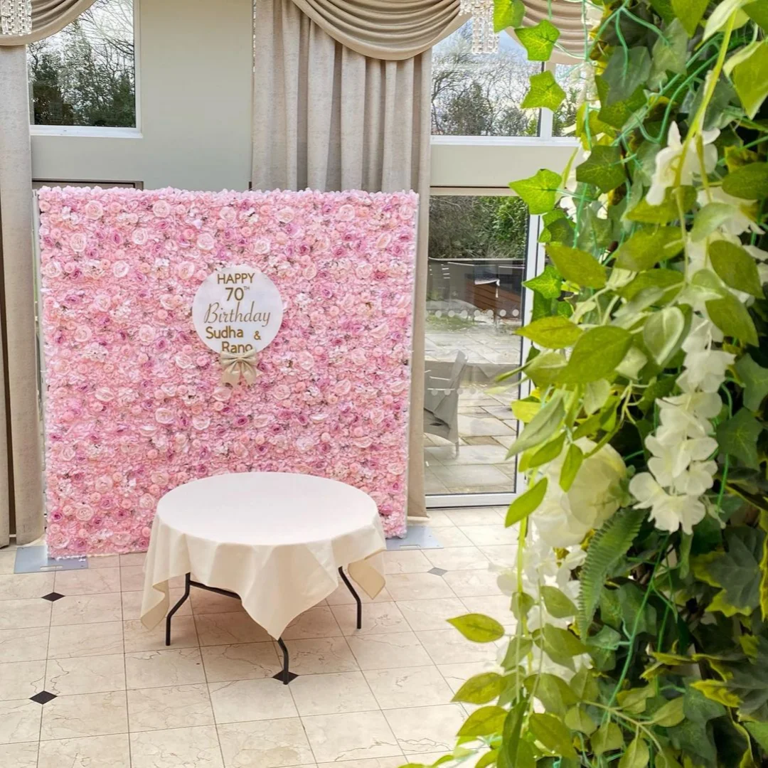 

40cmX60cm Valentine's Day Artificial Flower Wall Backdrop Panel Anniversary Christmas Silk Rose Hydrangea Birthday Home Decor