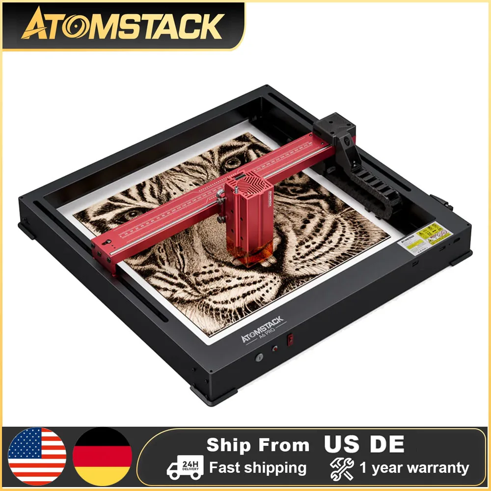 

AtomStack A6/A12/A24 Pro Desktop Laser Engraver 6W 12W 24W Optical Power Unibody Installation-Free Engraving Cutting Machine